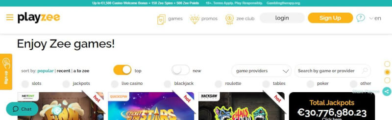 playzee casino website offers gambling games, ilk depozit bonusu və yeni oyunçular üçün təkliflər-loqosu
