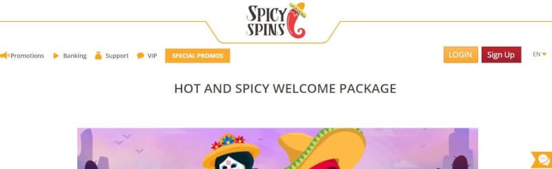 spicy spins casino homepage provides gambling games, ilk depozit əlavə və yeni oyunçular üçün təkliflər-loqosu