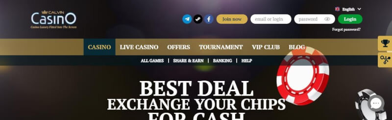 calvin casino website offers casino games, ilk depozit bonusu və yeni oyunçular üçün təkliflər-loqosu