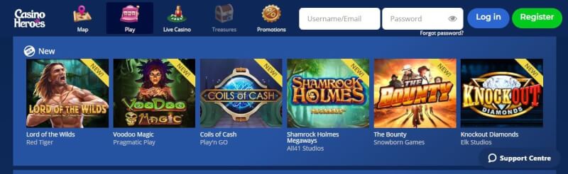 casino heroes website offers casino games, ilk depozit bonusu və yeni oyunçular üçün kampaniyalar-loqosu