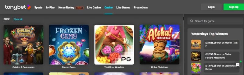 TonyBet Casino is manufactured amazing however the selection of games supplied by several pc software developers. You can find all casino games and incentives through the homepage-logo