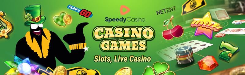 speedy casino offers numerous casino games like slot machines, yemək stolu oyunları, blackjack, roulette and live casino-logo