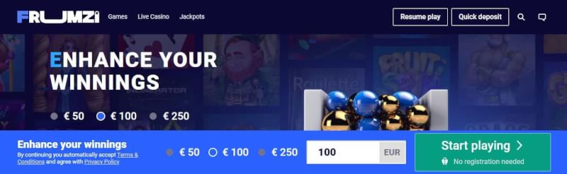 frumzi pay n play casino homepage offers casino games, çox ilk depozit əlavə və yeni oyunçular üçün təkliflər-loqosu
