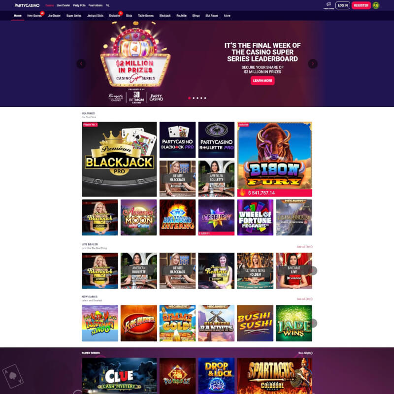Party Casino NJ screenshot 1