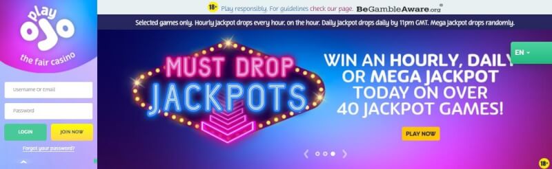 playojo homepage provides casino games, very first deposit bonus and campaigns for brand new players-logo