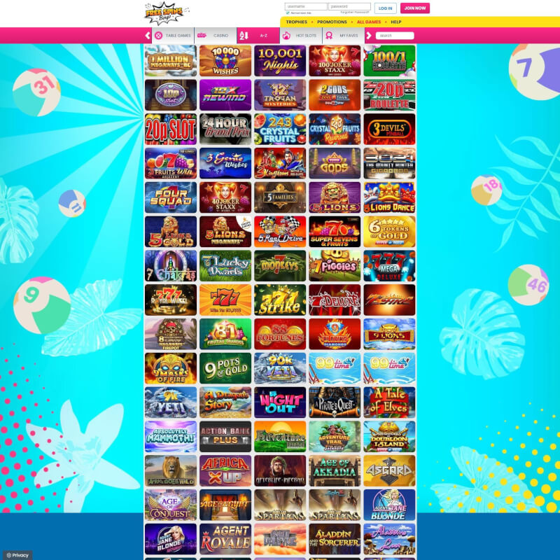 complimentary Spins Bingo screenshot 2