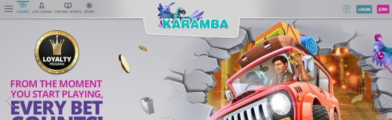 karamba casino website offers gambling games and promotions for brand new players-logo