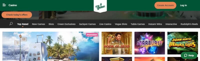 discover Mr Green online casino lobby functions including games, stimullar & extras-logo