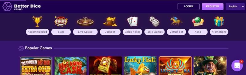 better dice homepage offers gambling games, ilk depozit əlavə və yeni oyunçular üçün kampaniyalar-loqosu