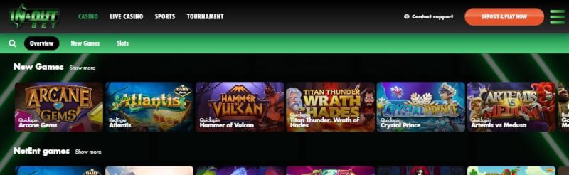 in and out bet casino homepage provides gambling games and promotions, free spins for brand new players-logo