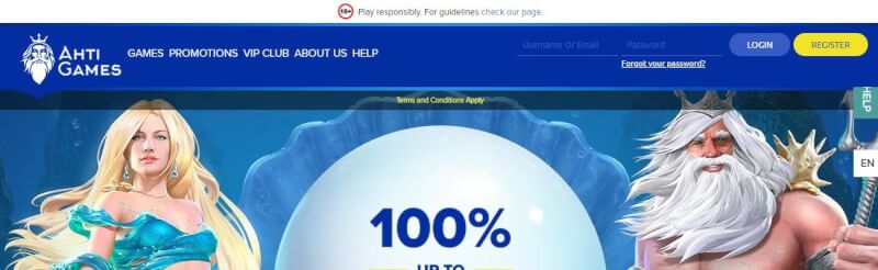 ahti games casino homepage offers gambling games, ilk depozit əlavə və yeni oyunçular üçün kampaniyalar-loqosu