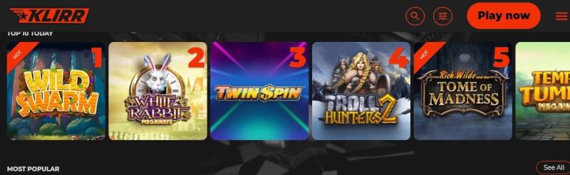 klirr casino website provides gambling games, ilk depozit əlavə və yeni oyunçular üçün təkliflər-loqosu