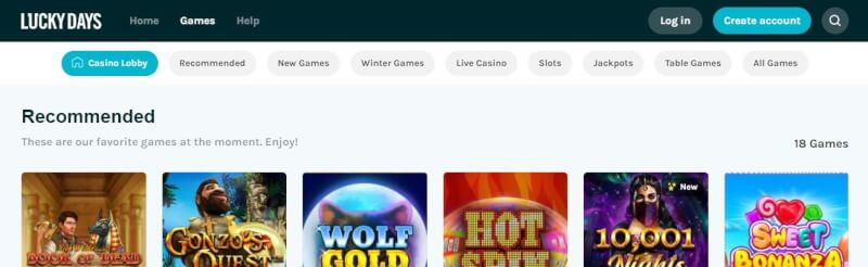 luckydays casino homepage provides casino games, ilk depozit bonusu və yeni oyunçular üçün təkliflər-loqosu