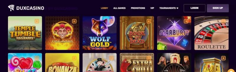 duxcasino homepage offers casino games and offers for new players-logo