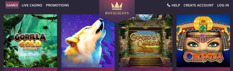 royal slots ana səhifəsi kazino oyunları təklif edir, ilk depozit bonusu və yeni oyunçular üçün təkliflər-loqosu