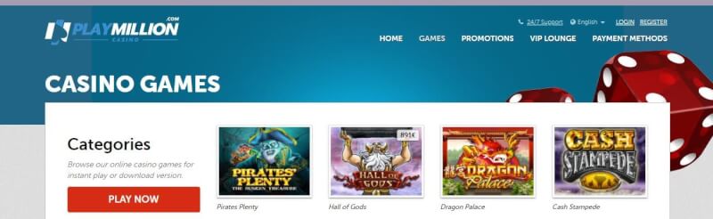 playmillion homepage provides gambling games and campaigns for brand new players-logo