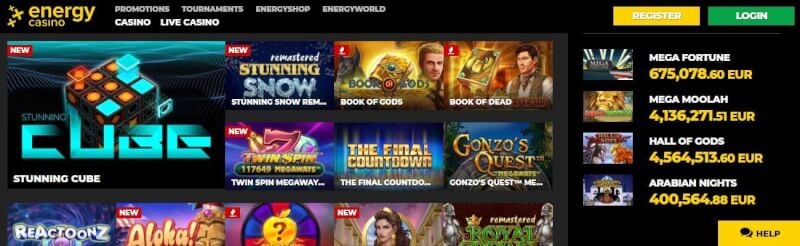 energy casino website offers gambling games and promotions for brand new players-logo