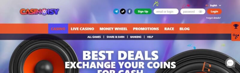 casinoisy website offers gambling games, ilk depozit bonusu və yeni oyunçular üçün kampaniyalar-loqosu