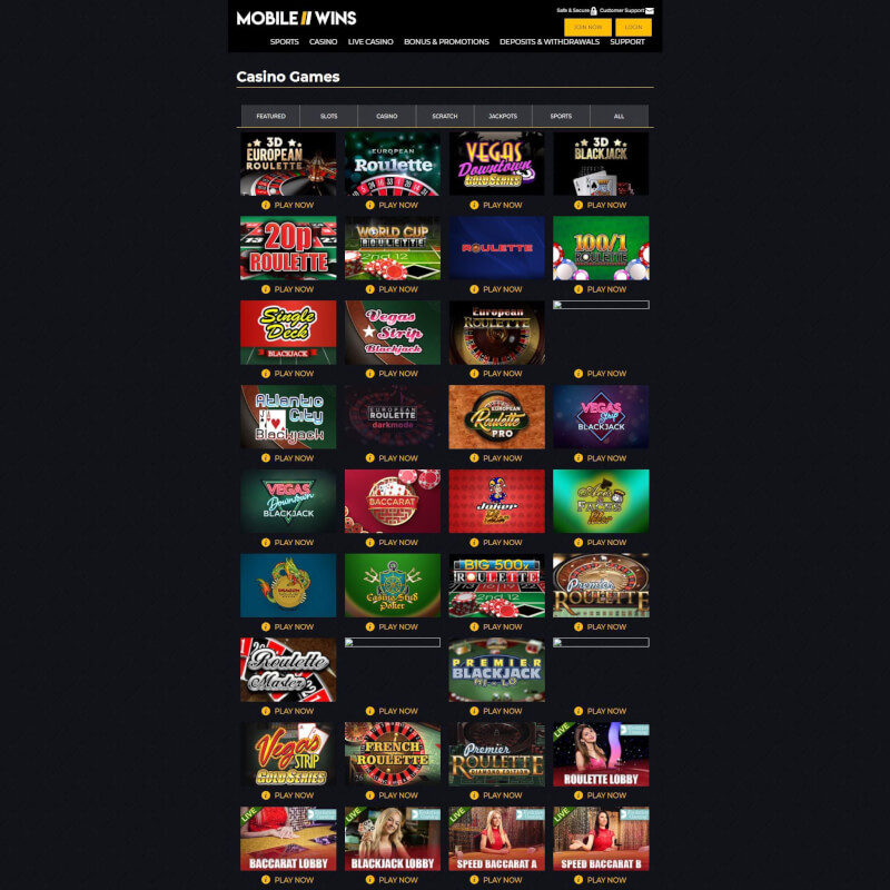 Mobile Wins Casino screenshot 2
