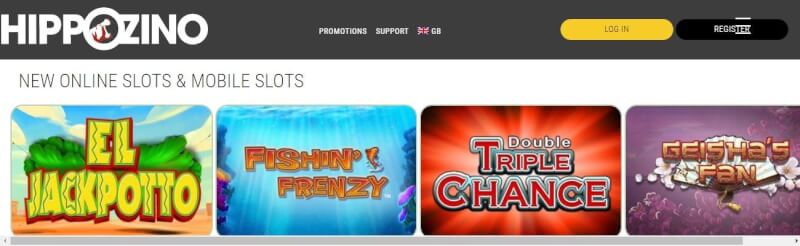 hippozino homepage provides casino games, first deposit extra and offers for brand new players-logo
