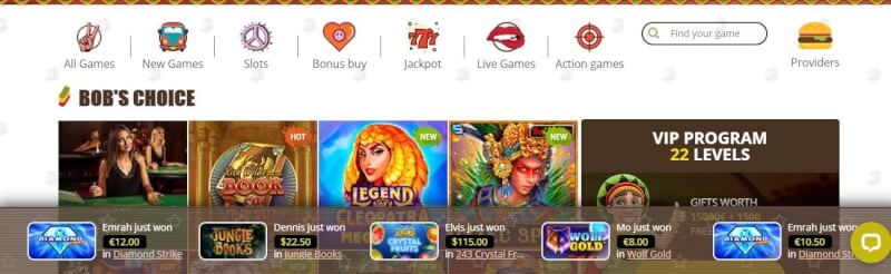 bob casino website provides casino games, first deposit bonus and offers for brand new players-logo