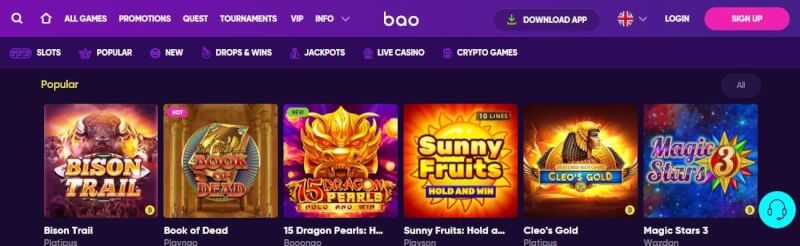 bao casino website offers gambling games and offers for new players-logo