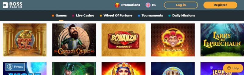 boss casino homepage offers gambling games, ilk depozit əlavə və yeni oyunçular üçün kampaniyalar-loqosu