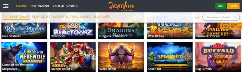 jambo casino website provides gambling games, ilk depozit bonusu və yeni oyunçular üçün promosyonlar-loqosu