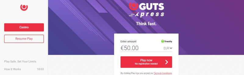 guts xpress spend n play homepage provides quick trustly build up, kazino oyunları, ilk depozit bonusu və yeni oyunçular üçün kampaniyalar-loqosu